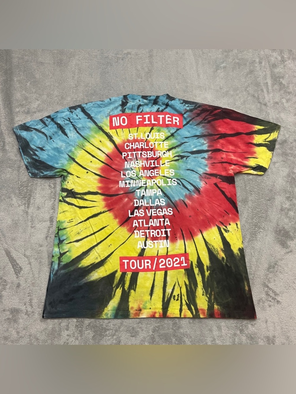 Rolling Stones Official No Filter Tour 2021 Tie Dye T Shirt Mens size Medium - Picture 5 of 7
